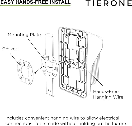 Miniatura 7 de TIERONE Paquete de luz LED de pared de 40 W con fotocélula del atardecer al amanecer, luz LED de montaje en pared al aire libre para porche, jardín,