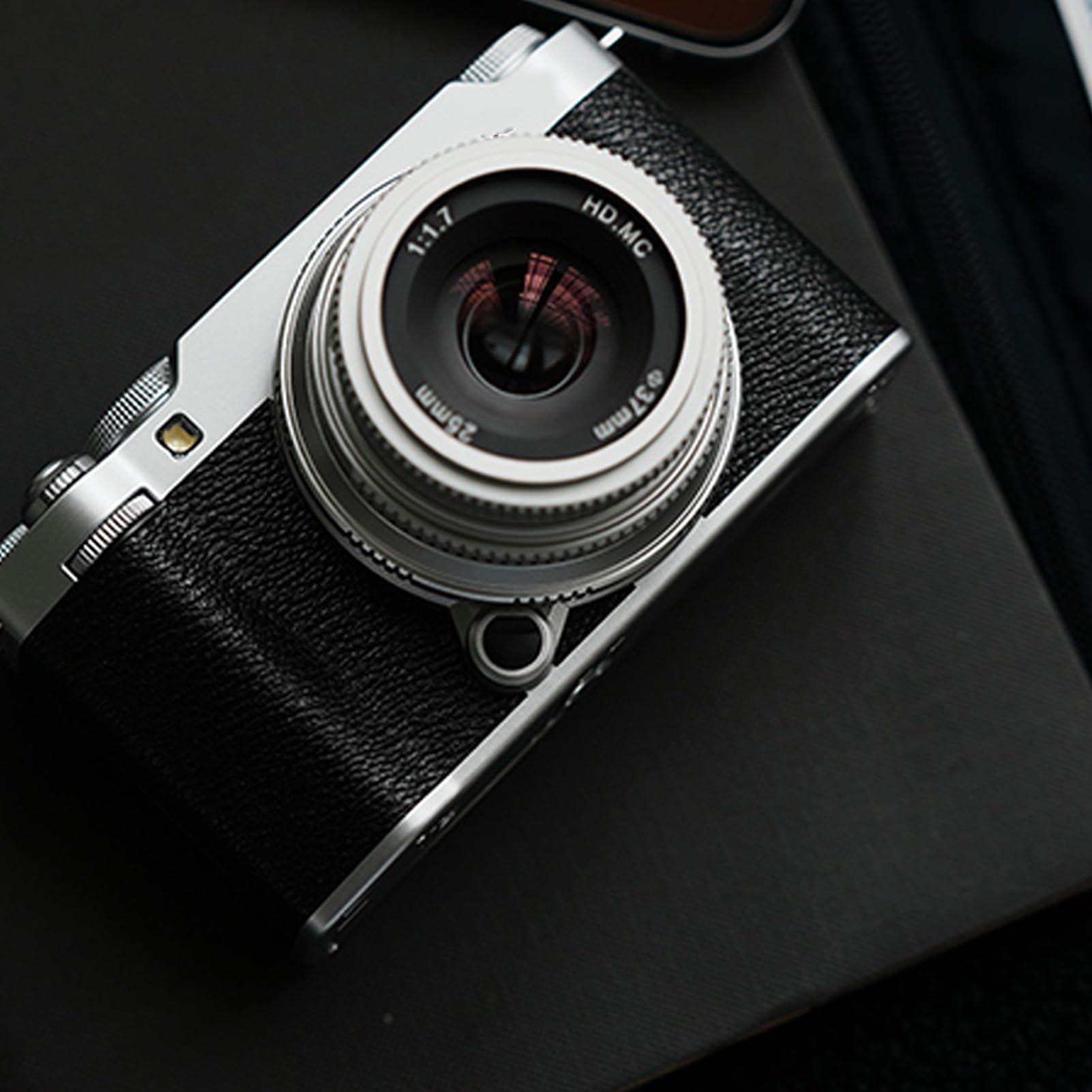 25mm F1.7 Obiektyw Stałoogniskowy, Obiektyw z Ręcznym Ustawianiem Ostrości do Aparatu 25mm F1.7 FX Mocowanie Ręczne Ustawianie Ostrości do Fuji X-E1 X-E2 X-A5 X-A7 X-S10 X-S1 (SILVER)