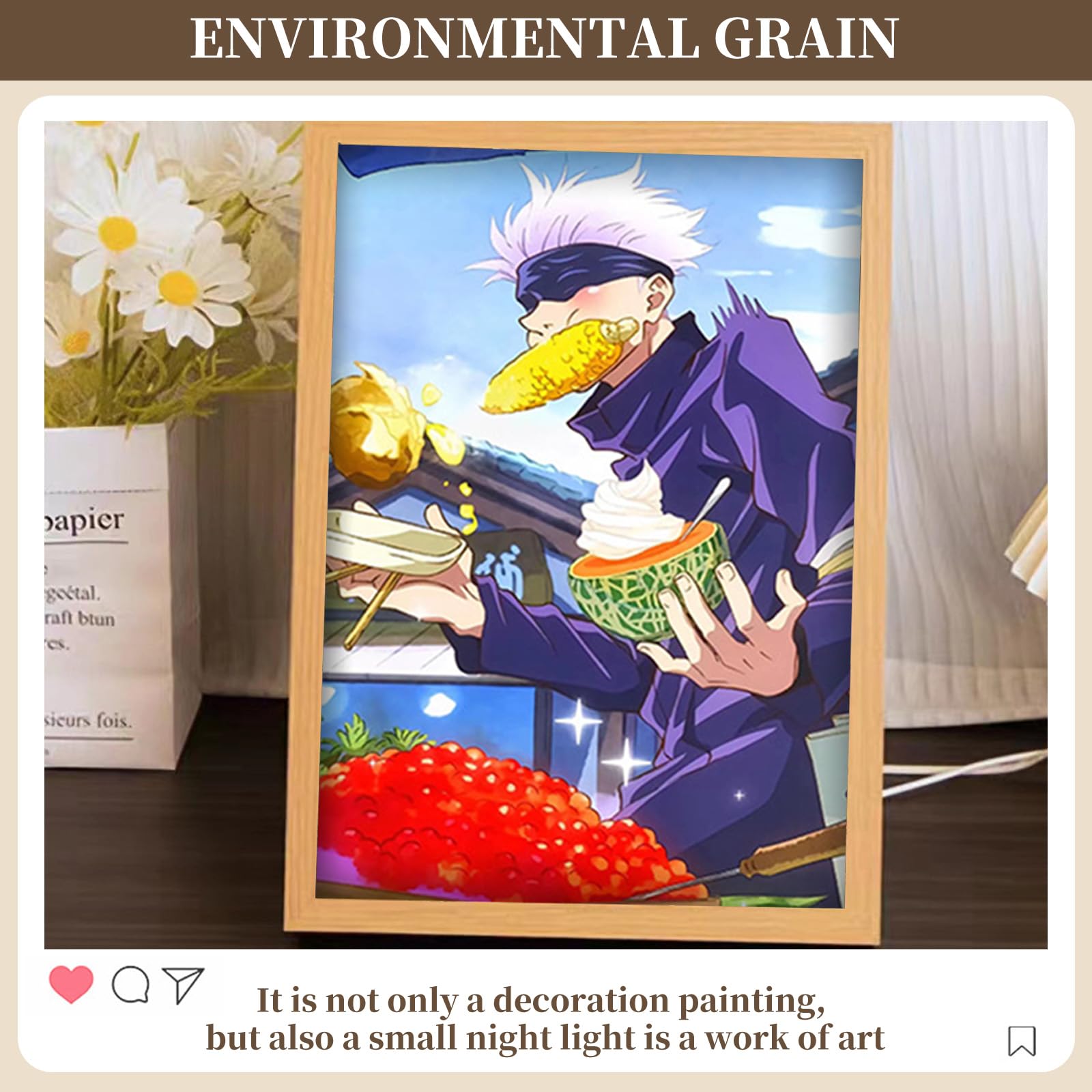 MeYuxg Cornici creative, Anime Pittura Decorativa Satoru Gojo, Decorazione Domestica per Salotti, Camere da Letto e Caffè, Stile 6