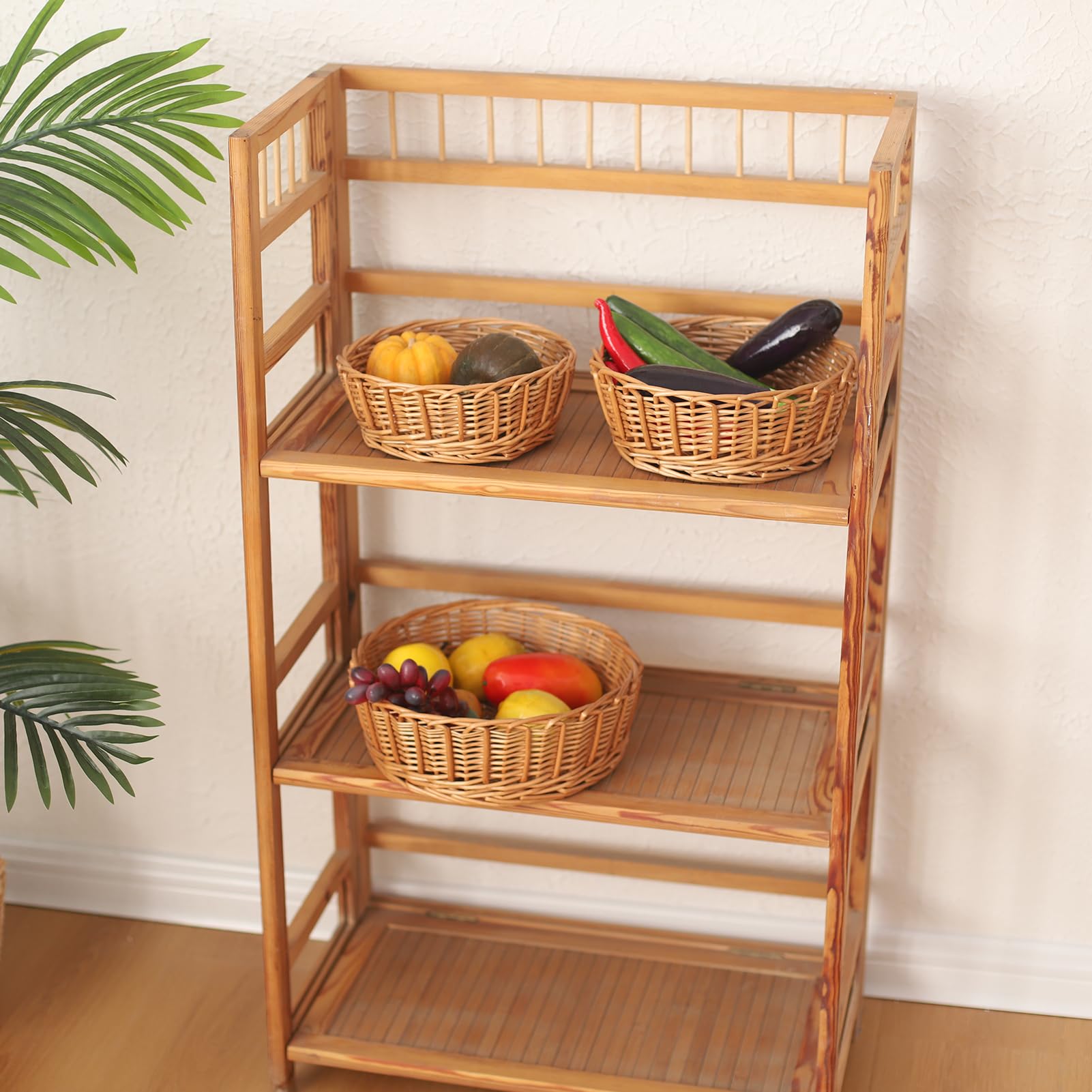 Cesta redonda de mimbre redonda de 25,5 cm, cesta de pan redonda, mesa tejida para alimentos, frutas y verduras, cesta para servir restaurante, hogar, cocina, restaurante, al aire libre, (3 paquetes)