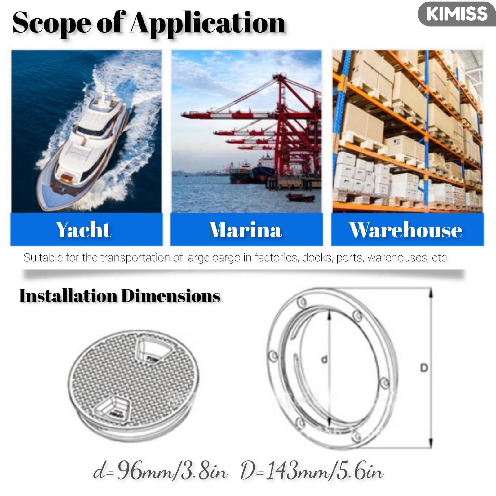 Dxoniislh Paquet de 6 Trappes de Bateau Blanches Circulaires Antidérapantes, Couvercle de Trappe D'Inspection Amovible pour Bateau de 4 Pouces avec Pièces de Bateau à Vis