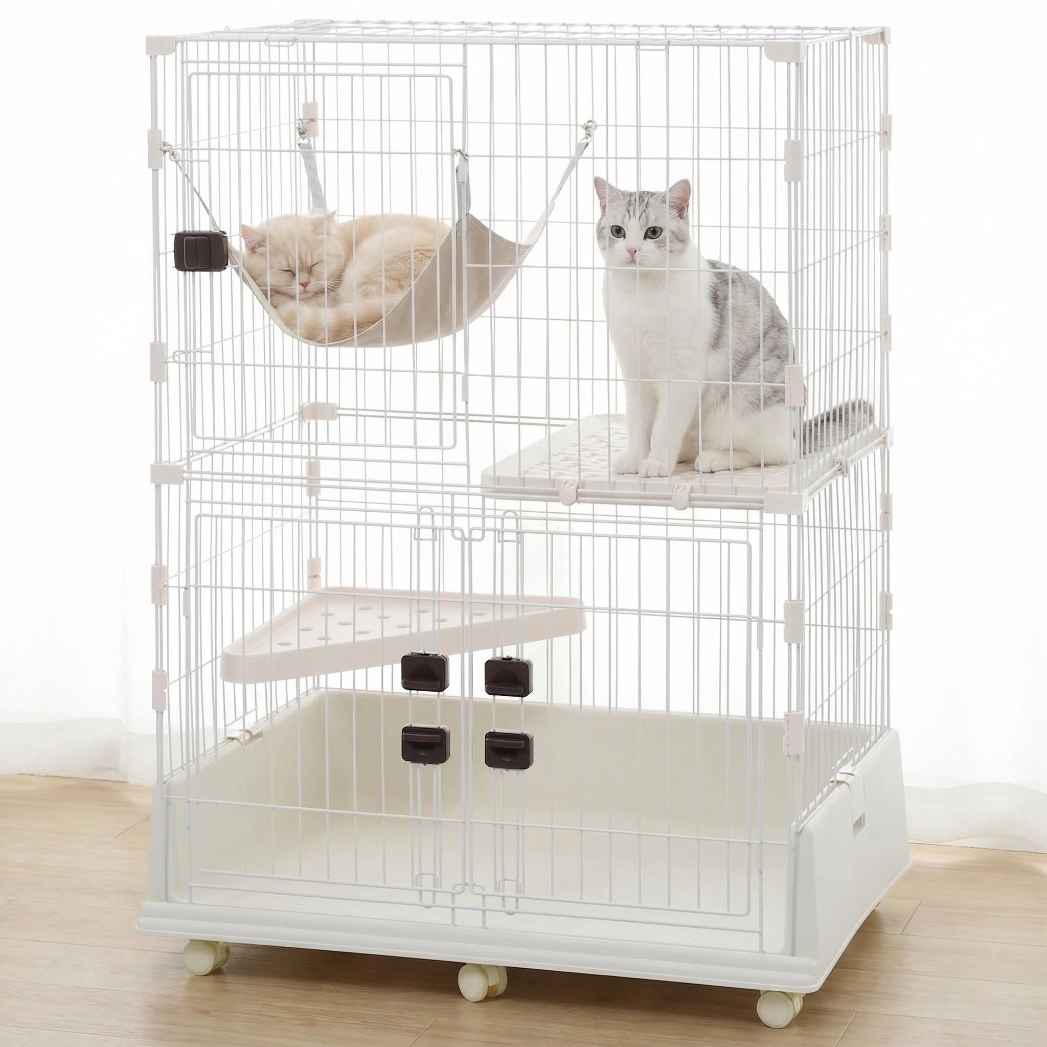 Amazon.co.jp: TopCloud 猫 ケージ キャットケージ 2段 ペットケージ