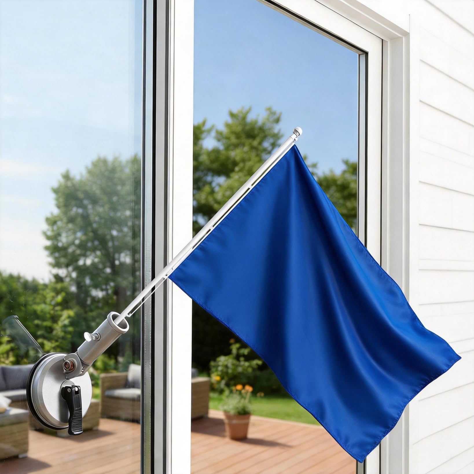 Toddmomy Support à ventouse pour drapeau de voiture - Base en aluminium - Rotation à 180 ° - Pour véhicules, moto, UTV ATV et maison extérieure