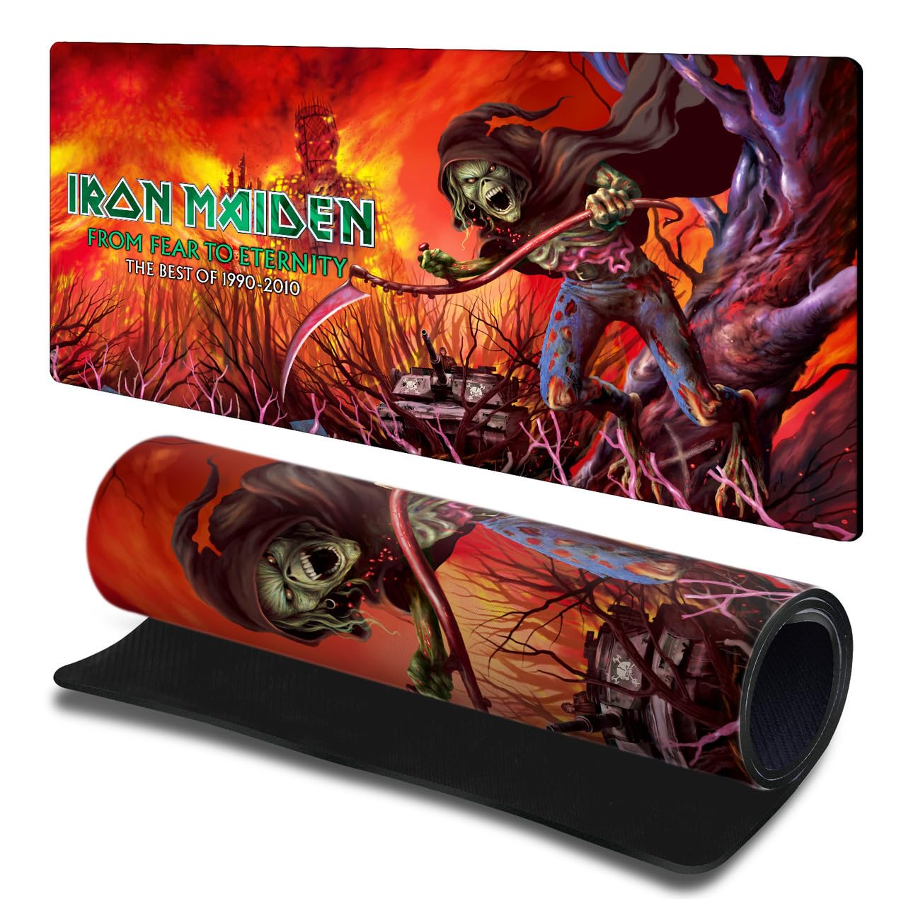 Head Case Designs Officially Licensed Iron Maiden From Fear To Eternity Graphic Art 23.62 x 11.81 x 0.12 inches (600 x 300 mm) - L Gaming Office Desk PC Keyboard Mouse Mat Pad