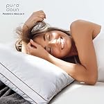 Puredown® Goose Feather Down Pillows for Sleeping, Gusseted Bed Hotel Pillows Queen Size Set of 2 with 100% Cotton Fabric