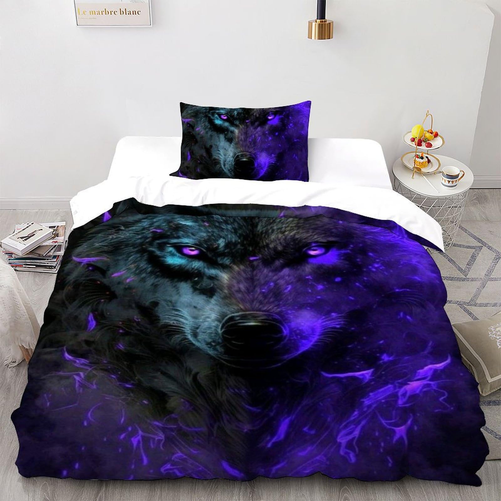 Housse de couette loup violette pour illuminer le lit de votre enfant