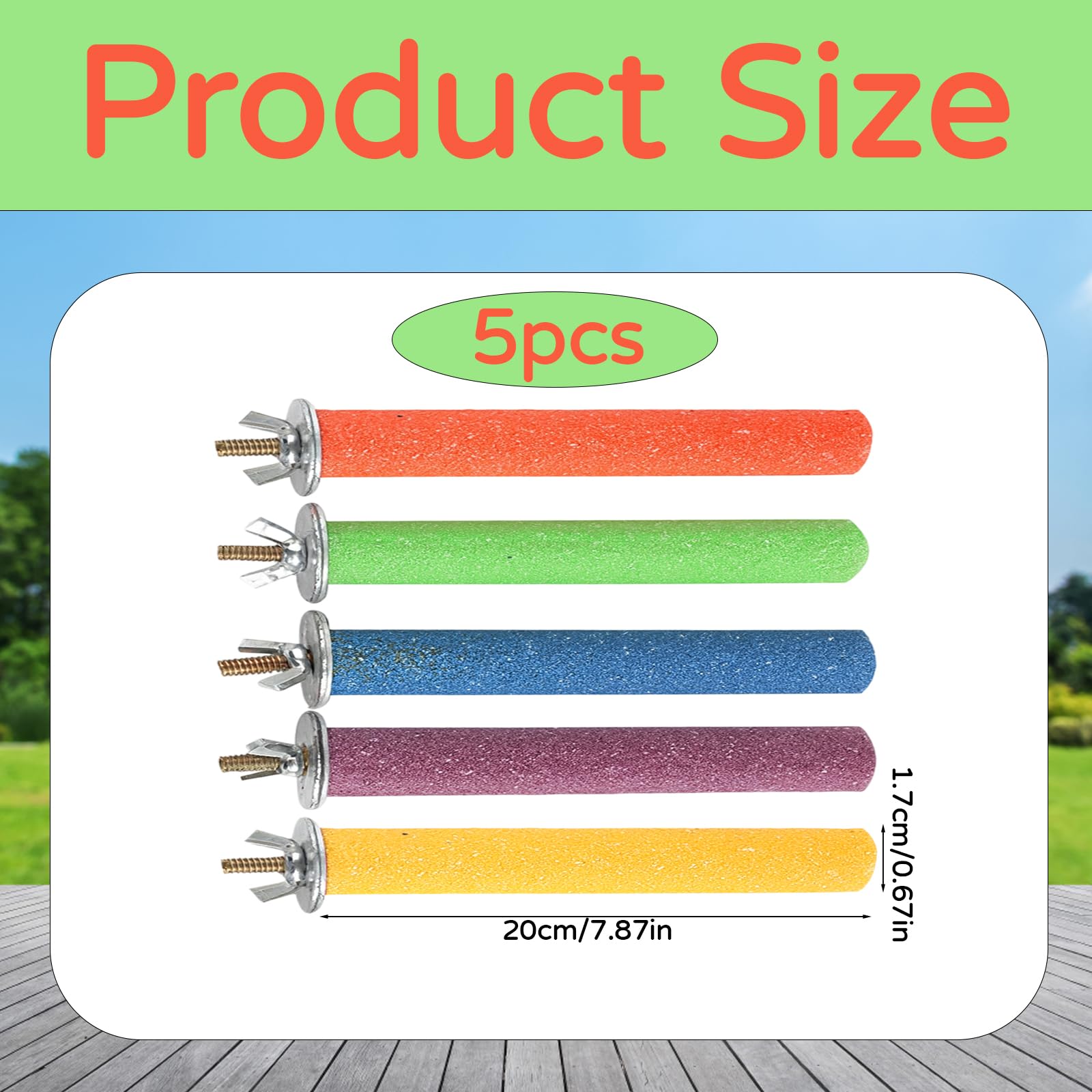 5 Pcs Budgie Perches for Cage, Bird Cage Habitat Toy, Natural Claw Grinding Stick, Suitable for Small Parrots, Long Tailed Parrots, and Cockatoos Chewing Sticks - Image 2