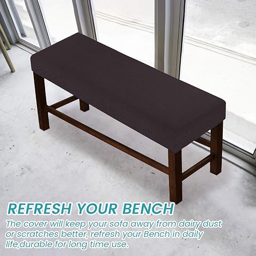 Miniatura 7 de Fundas de jacquard para banco de comedor, funda tapizada de elastano suave y elástica, extraíble y lavable para sala de estar, dormitorio, cocina