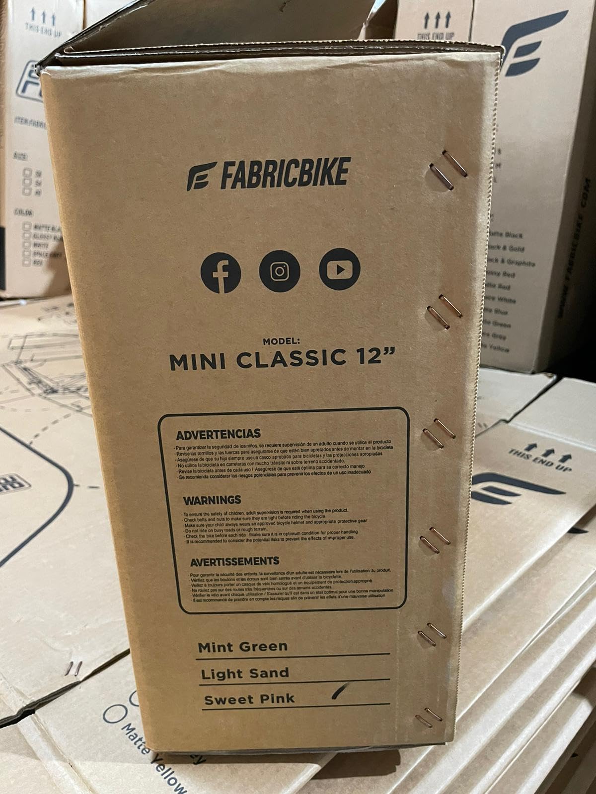 FabricBike Mini 12" - Bicicletta senza pedali per bambini, 18 mesi - 4 anni. Bicicletta ultra leggera per l'apprendimento con manubrio e sella regolabili.