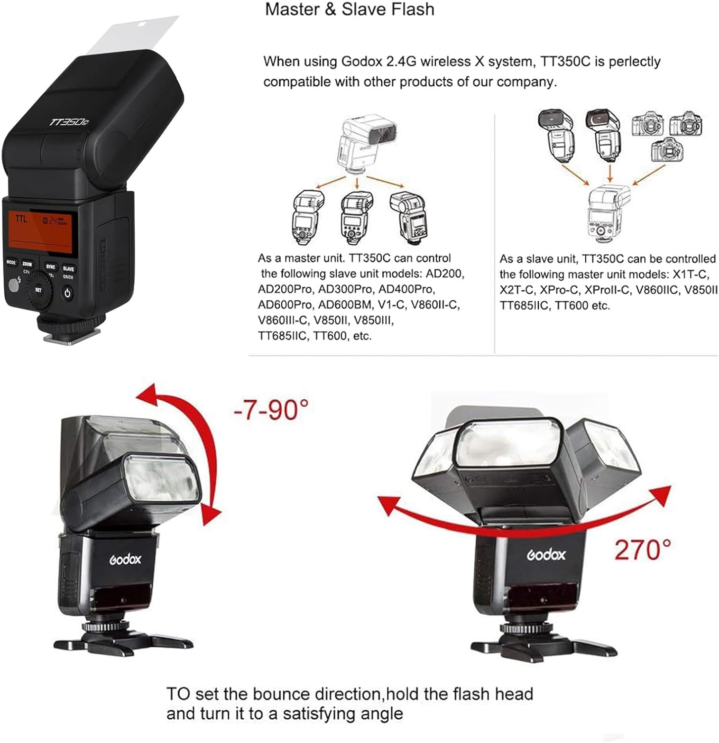 Godox TT350C Size Comparison