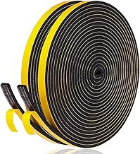 Sealing Tape Self-Adhesive Window Seal 6 mm (W) x 3 mm (D) / 20 m (L) Window Door Seal Foam Adhesive Tape Rubber Sealing Strip Sound Insulation Collision Seal Black