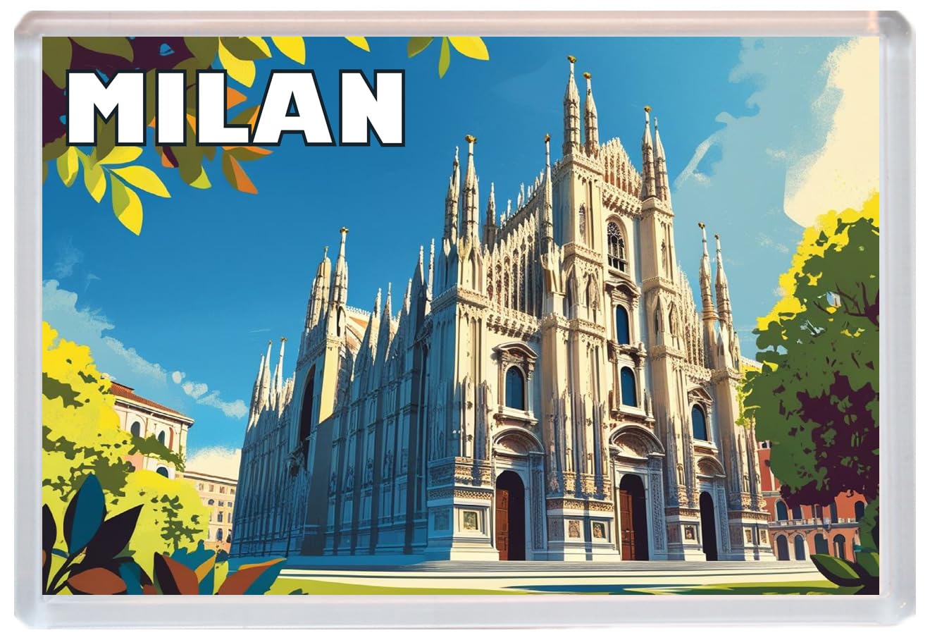Milan - Italy - Jumbo Artistic Fridge Magnet 96 x 67mm