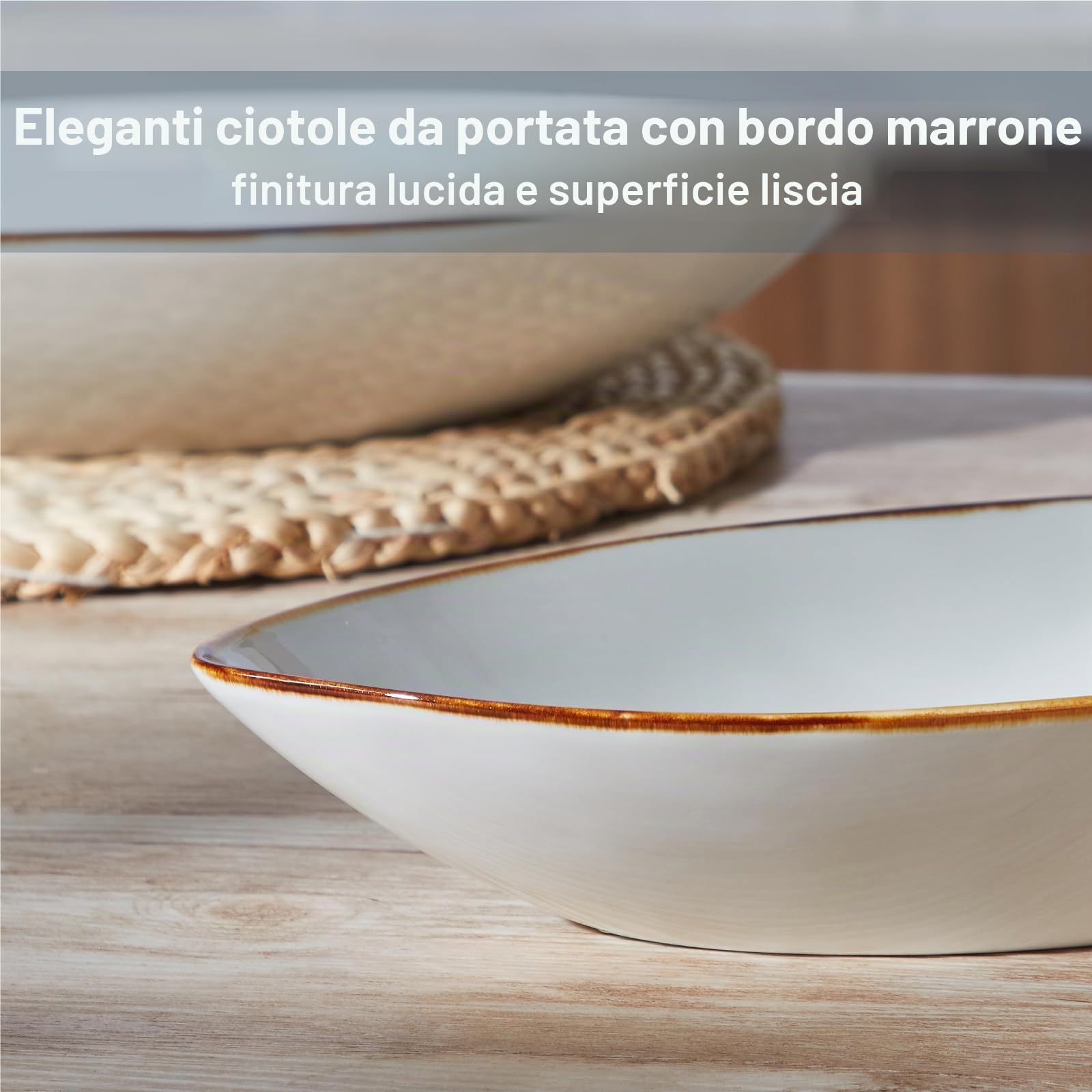 ONEMORE Set di 3 Piatti da Portata Ovali Bianchi, Piatti in Porcellana Grandi, Piatti da piccole a grandi 25.5/30.5/35.5 cm, Set di Piatti in Ceramica