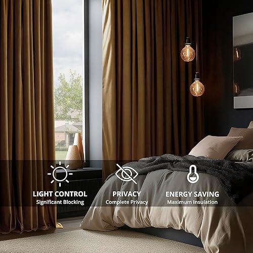 Miniatura 3 de HPD Half Price Drapes - Cortinas blackout de terciopelo, extraanchas, con bloqueo total de calor y luz, para sala de estar (1 panel), 100 pulgadas
