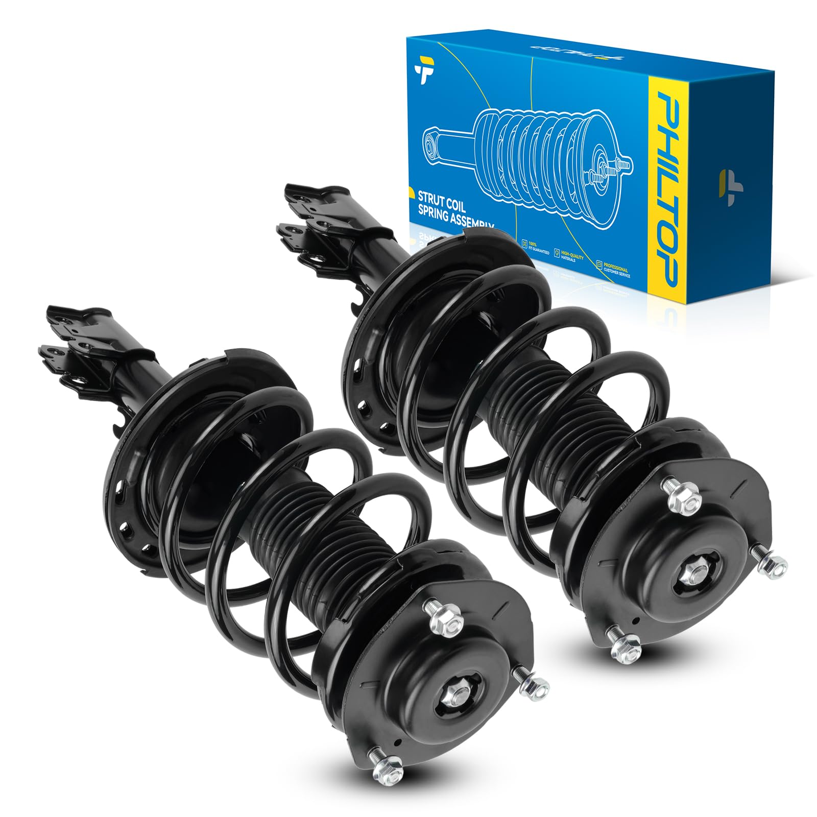 PHILTOP Front Complete Struts Assembly with Coil Spring For 2007-2011 Toyota Camry 172307/172308-Quick Loaded Suspension‌