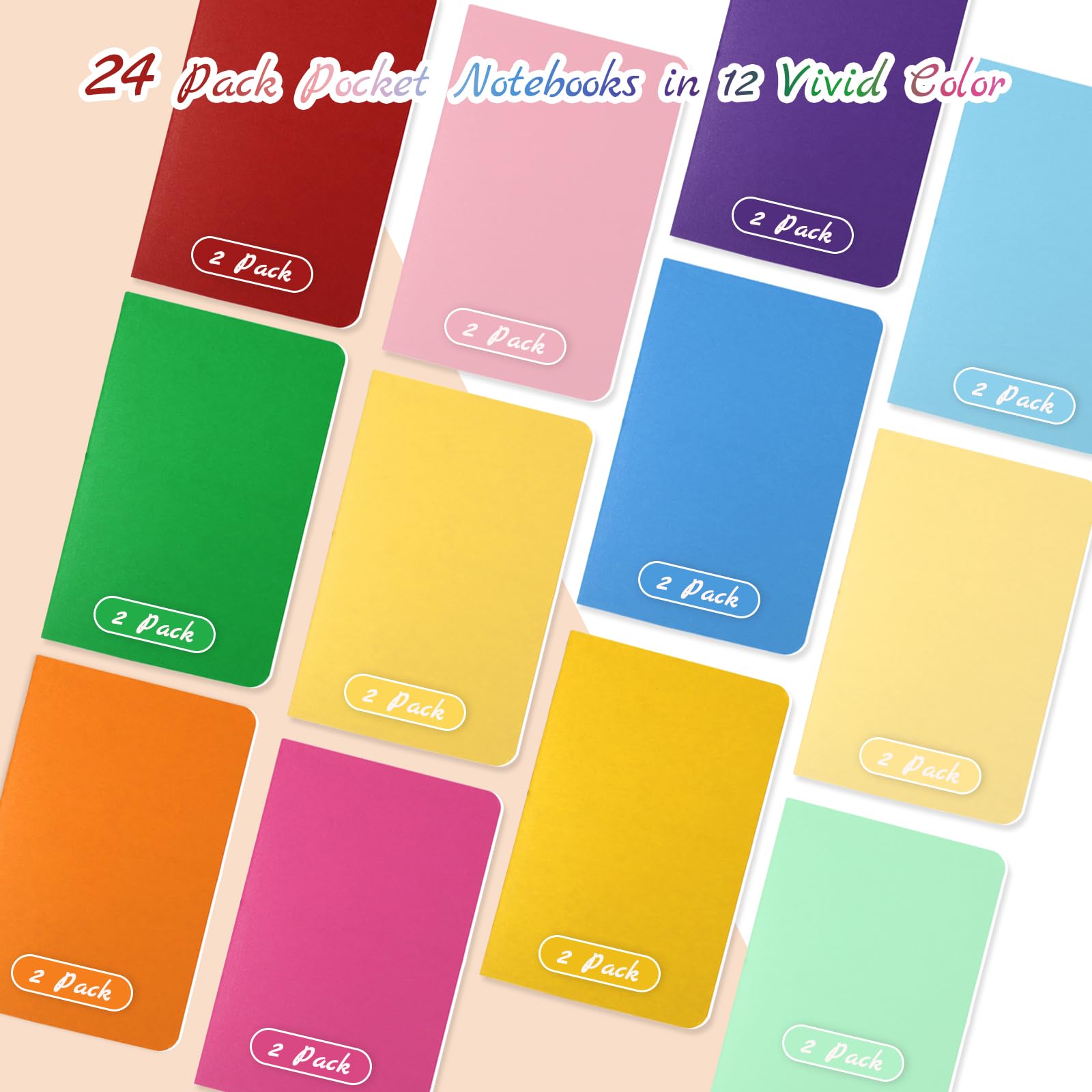 Yicaam 24 Pcs A6 Plain Paper Notebooks, Small Blank Pocket Notebooks, Memo Notepad for Students, Mini Notepad - 24 Pages Each, Ideal for Writing, Drawing, and Sketching - Image 3