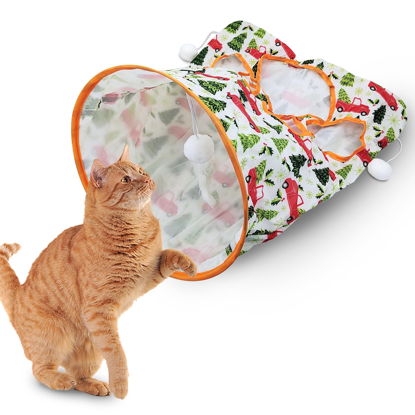 Sac tunnel pour chat contre l'ennui des animaux avec 5 trous de jeu