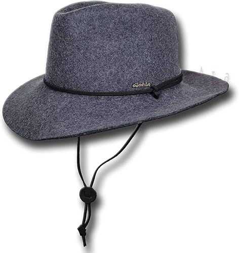 Sombrero de lana australiana Fedora fieltro cuero Outback Fur Cowboy HW04