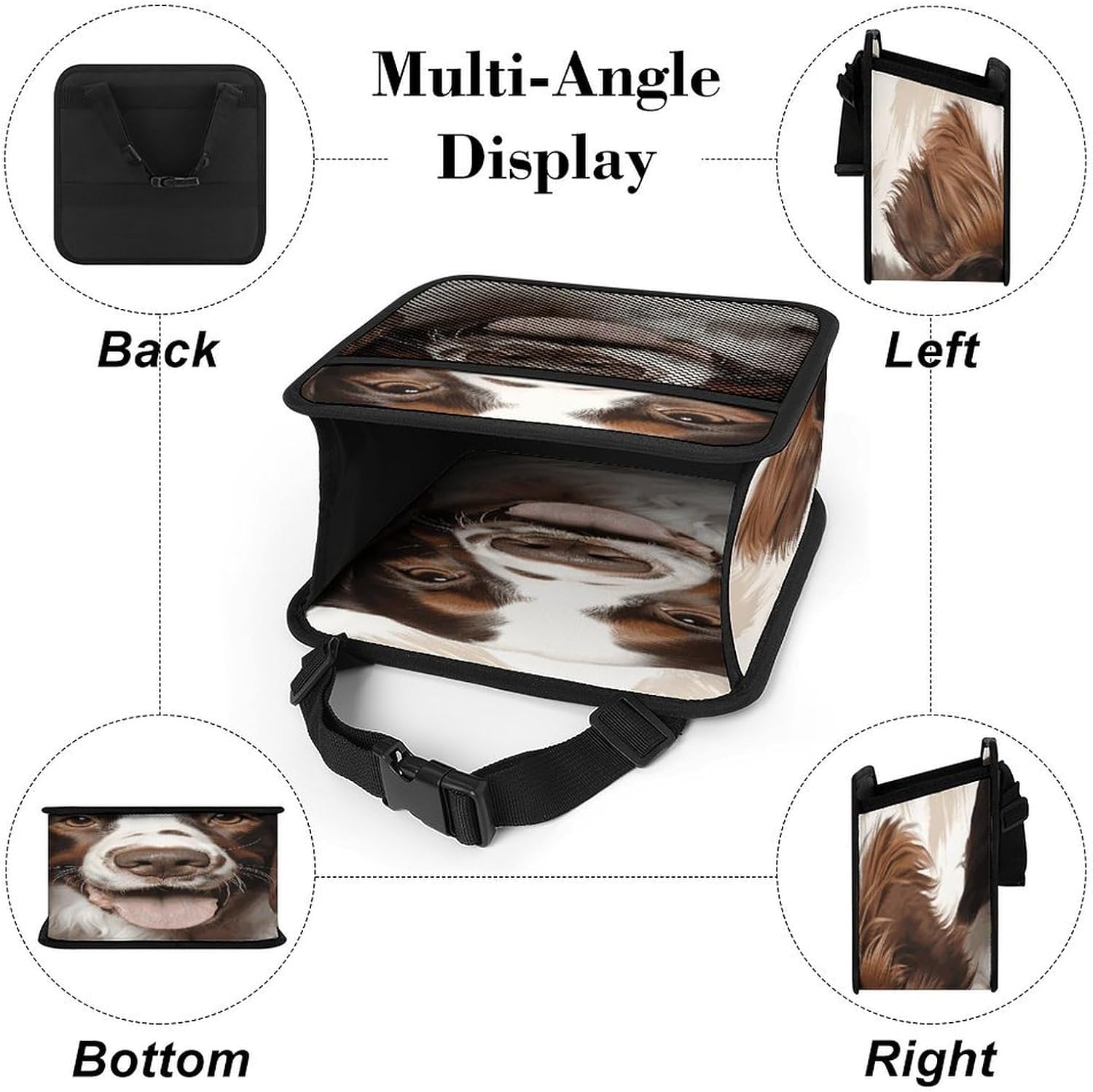 Cute Springer Spaniel Car Seat Organizer with Storage Pockets image 3