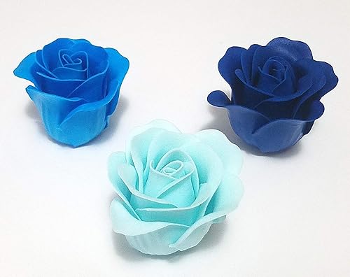 Miniatura 7 de JM Caja de jabón de baño de rosas perfumadas con flores de flora azul, jabón de rosas de aceite esencial vegetal en caja de regalo, regalo para