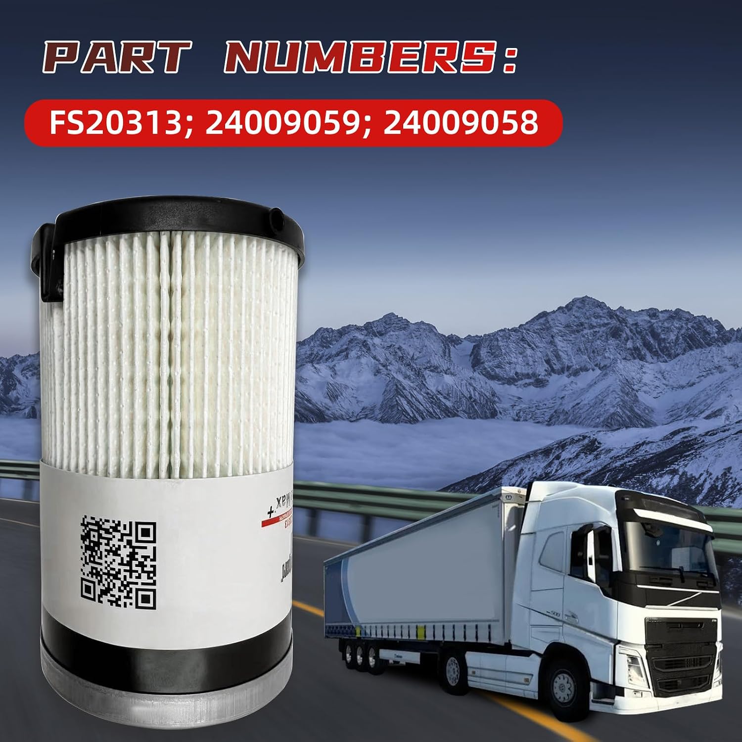 24009059 24009058 FS20313 Fuel Separator Compatible with Fleetguard FS20313 Volvo D11/D13 Mack MP7/MP8
