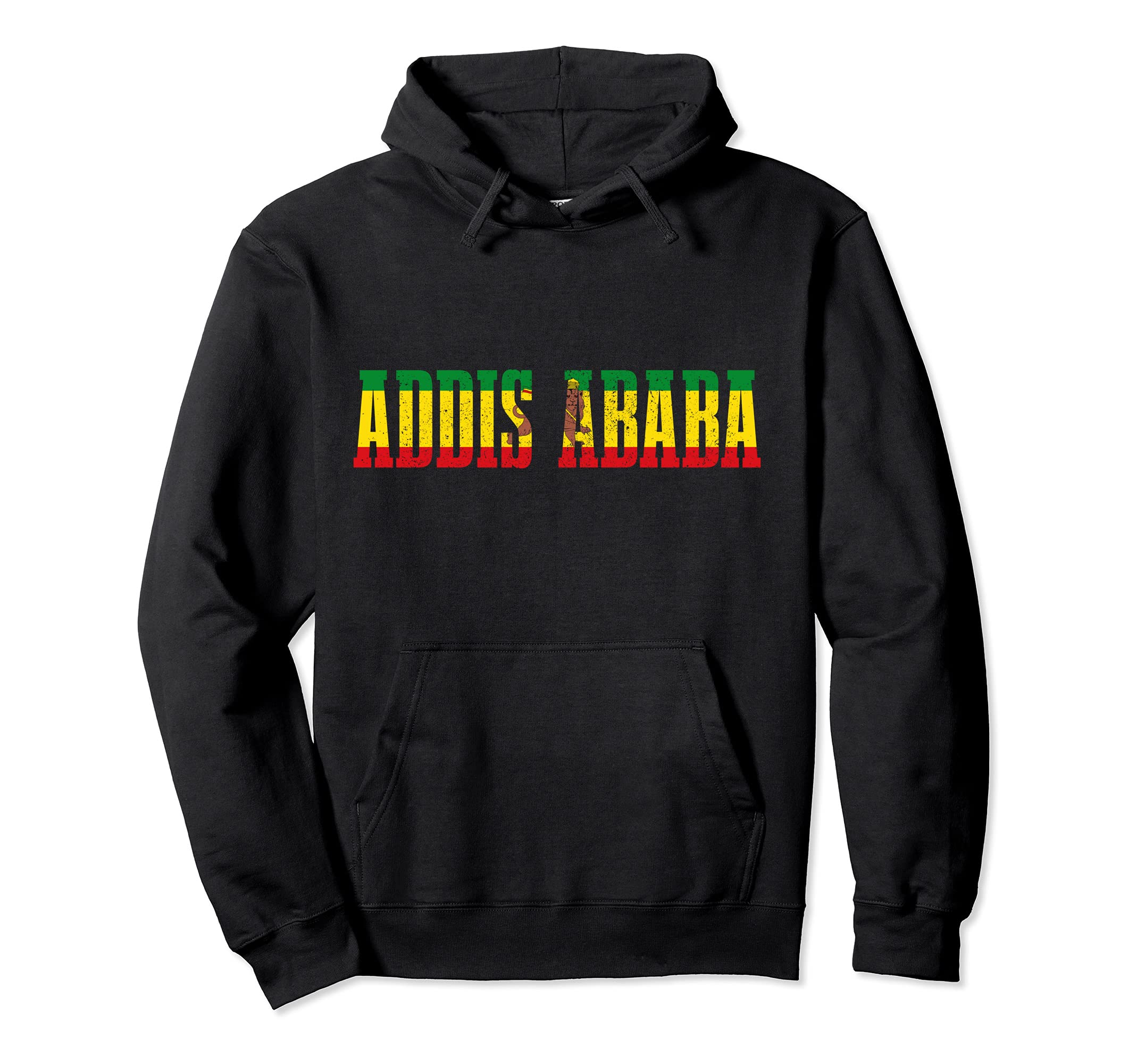 We Love Addis Ababa EthiopiaAddis Ababa Ethiopia Pride Ethiopian Flag Roots Lion Pullover HoodieOEKO-TEX STANDARD 100