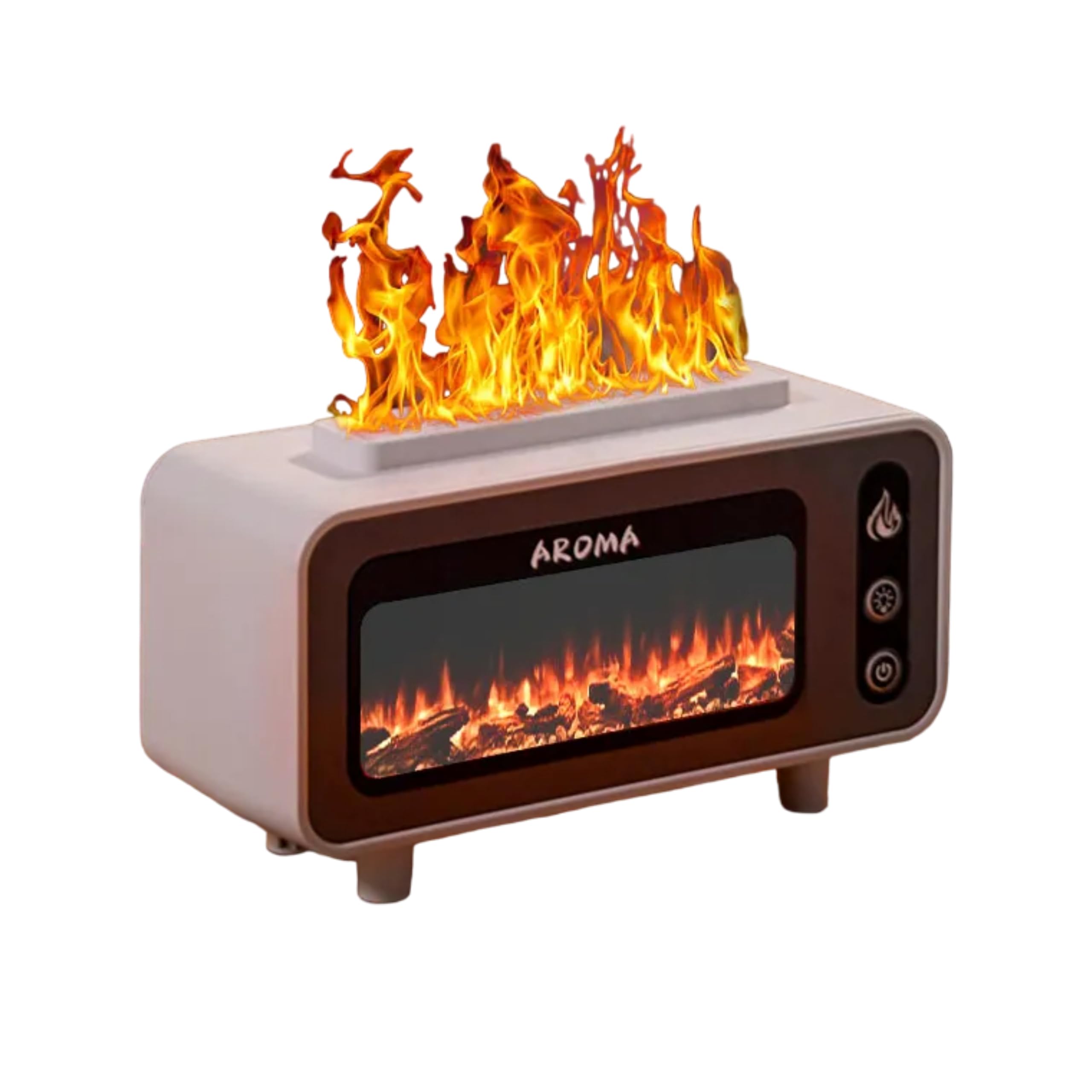 Humidificateur effet feu 3D à brume ultra-fine avec réservoir compact 200 ml
