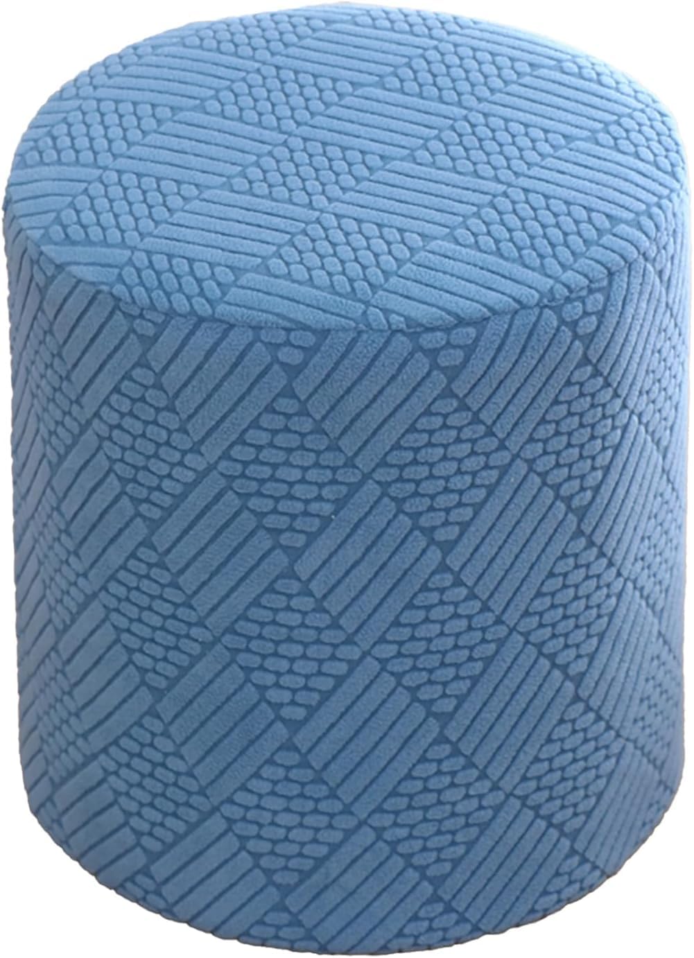 HKJGNH Stretch Ottoman Cover, Small/Large Soft Comfortable Dustproof Footstool Covers For Round Ottoman, Machine Washable Pouffe Cover With Elastic(Color 5,S)