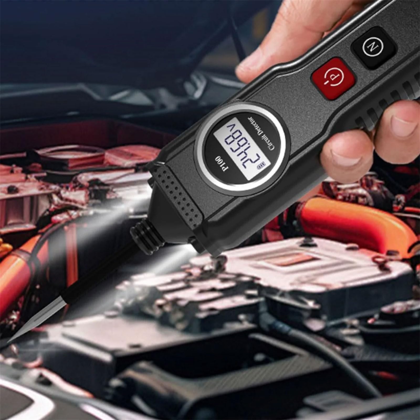 Herramienta de diagnóstico automotriz protegida contra sobrecarga con sondas de alta conductividad para voltajes precisos, prueba de resistencia, probador de respuesta rápida