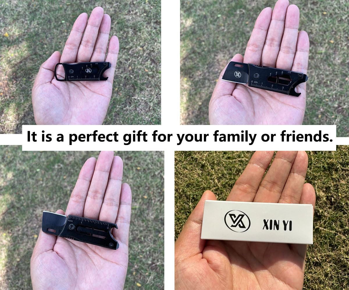 XINYIKNIFE Multi-function Keychain Knife with Wrench Pry Tool Bottle Opener And Can Opener Multitool Small EDC Knife with — view 5