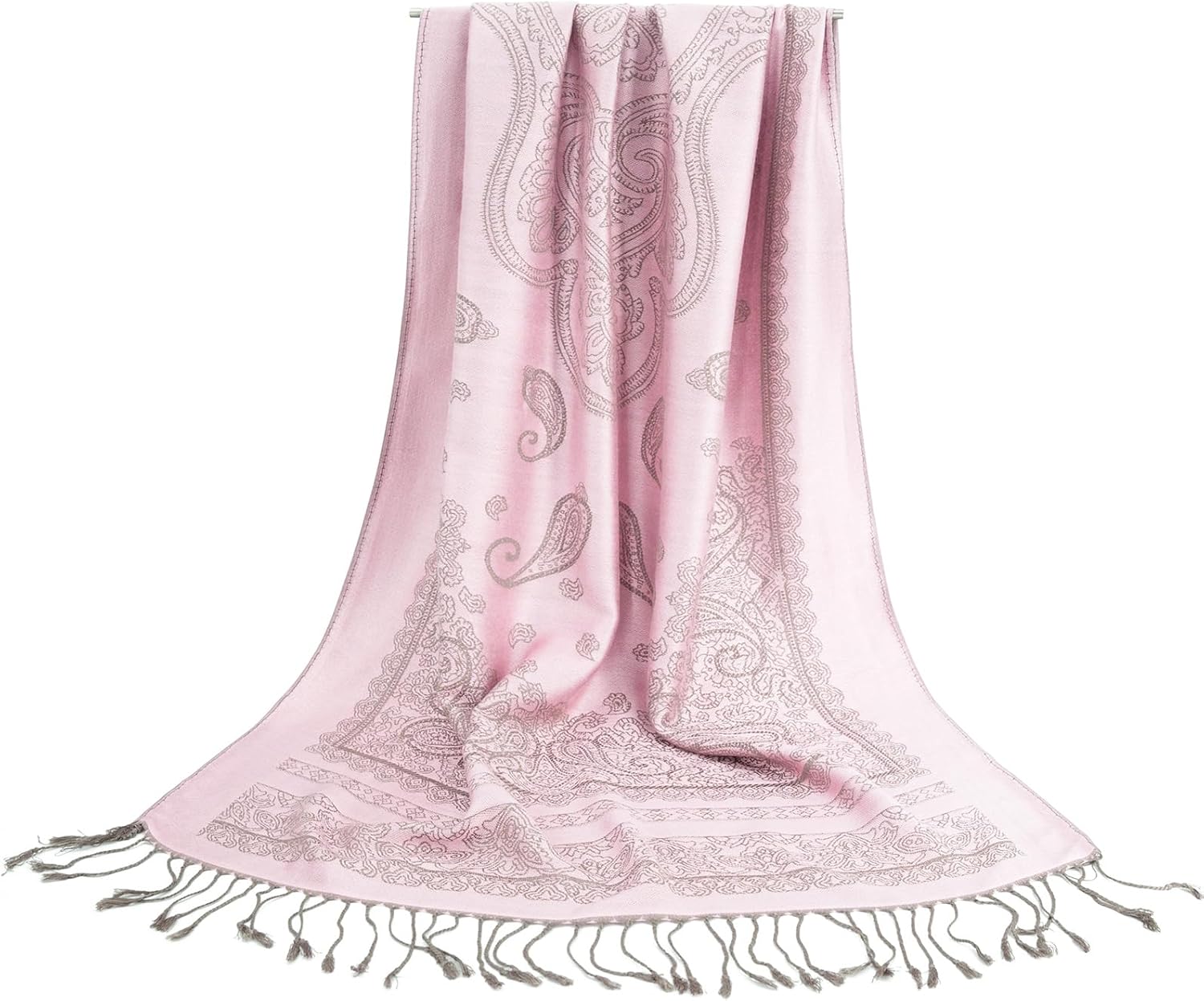 Ciormis Two Tone Silky Paisley Pashmina Shawl Scarf,Soft Women's Rave Jacquard Pashminas Wrap Scarves - Image 2