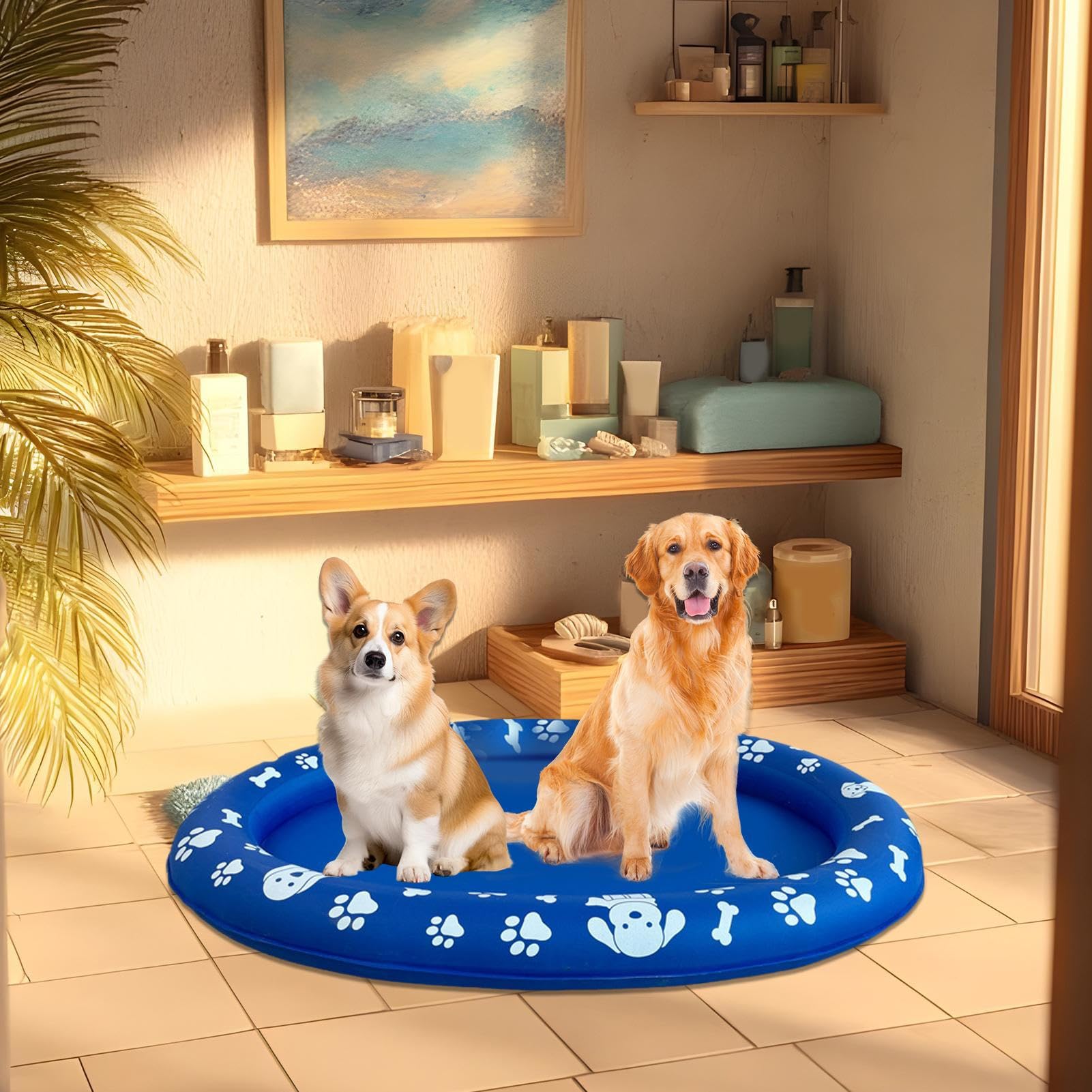 Vasca da Bagno per Cani Galleggiante Antiscivolo e Antigraffio per | Vasca Doccia Cani Piscina Fiume Tubing Kayak Molo Addestramento Cuccioli Giochi d'Acqua Mare