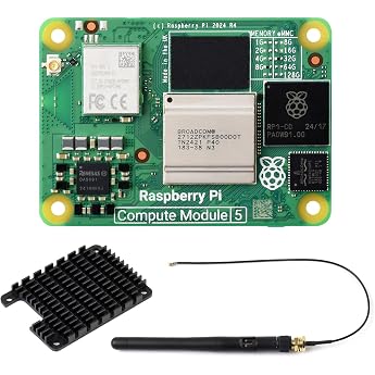 Waveshare CM5 Pi Compute Module 5 with an Official Raspberry Pi CM5108032 with Wireless 8GB RAM 32GB eMMC Flash Antenna Kit and a HEATSINK