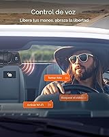 Vista 4 de WOLFBOX Cámara de espejo retrovisor 4K de 12 pulgadas con WiFi de 5.8 GHz y control de voz, cámara de espejo inteligente frontal y trasera, cámara