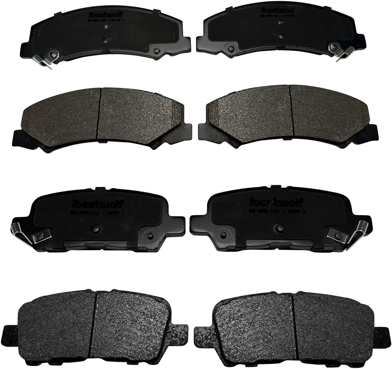 Front and Rear Brake Ceramic Pads for 2011-2013 Chevy Impala for 2014-2016 Chevy Impala Limited, Disc Brake Pad Replacement P-1159 P-999