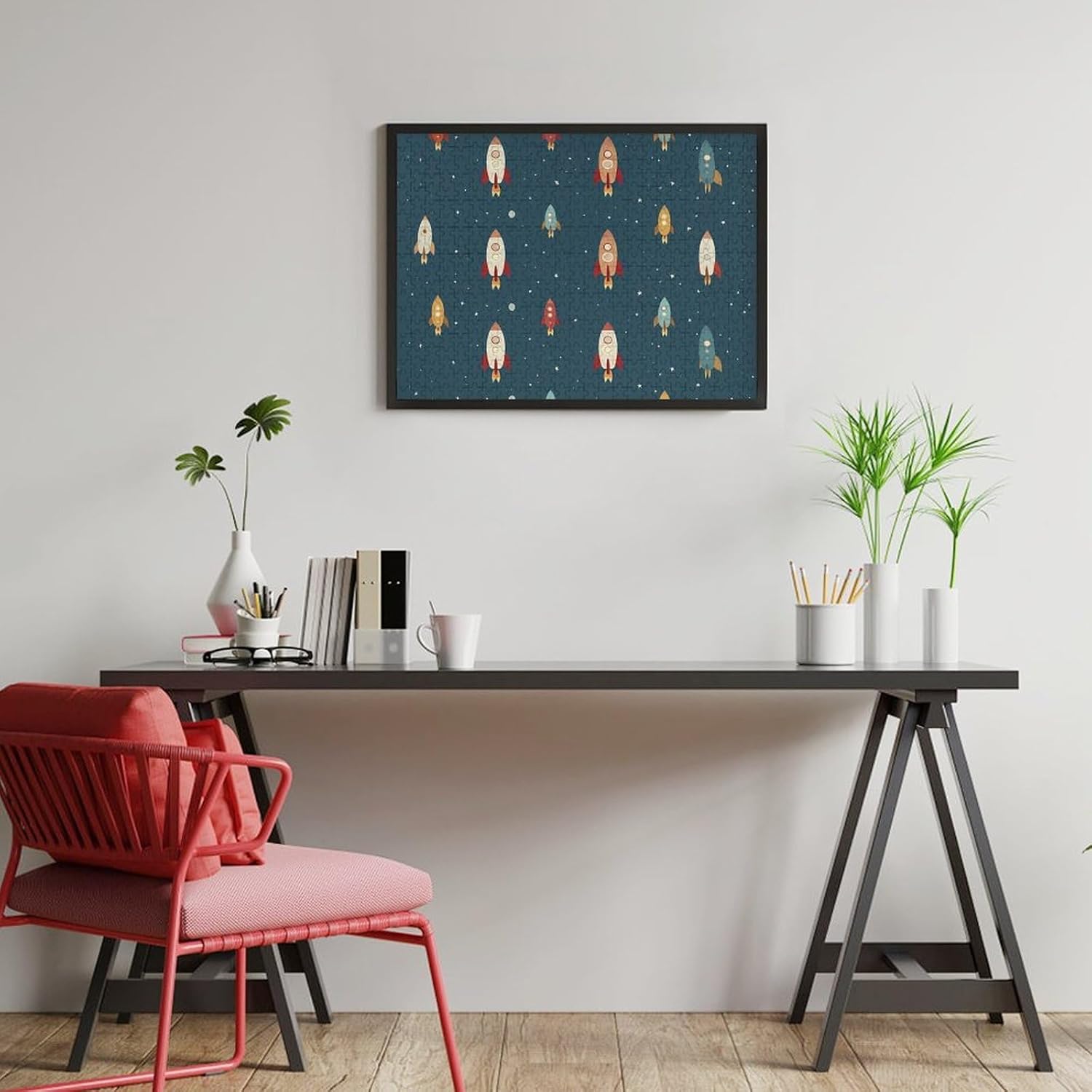 Rocket Galaxy Starry Sky Puzzles for Adults 500 PCS Wooden Jigsaw Puzzle Wall Decor Christmas