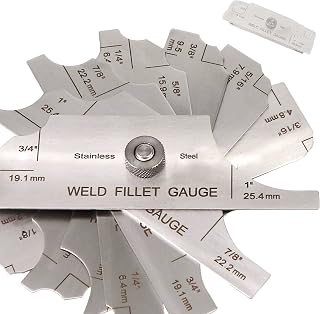 Tektall Stainless steel fillet weld set gage Rl Gauge 1/8''-1'' welding inspection test Unlar metric & inch Accurate 7-pieces