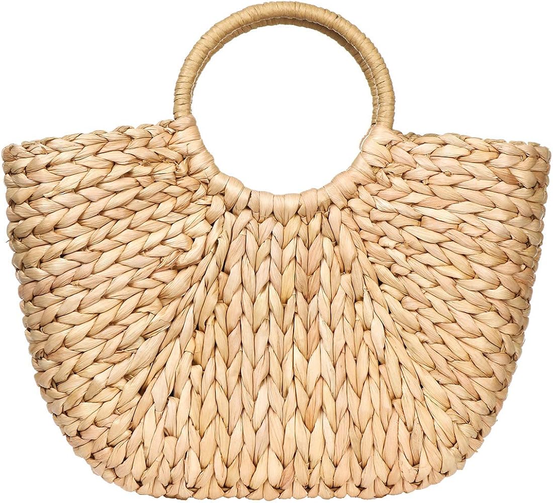 Bolsas grandes de paja para mujer, bolsa de playa tejida a mano, bolsa de playa de verano, bolsa de paja