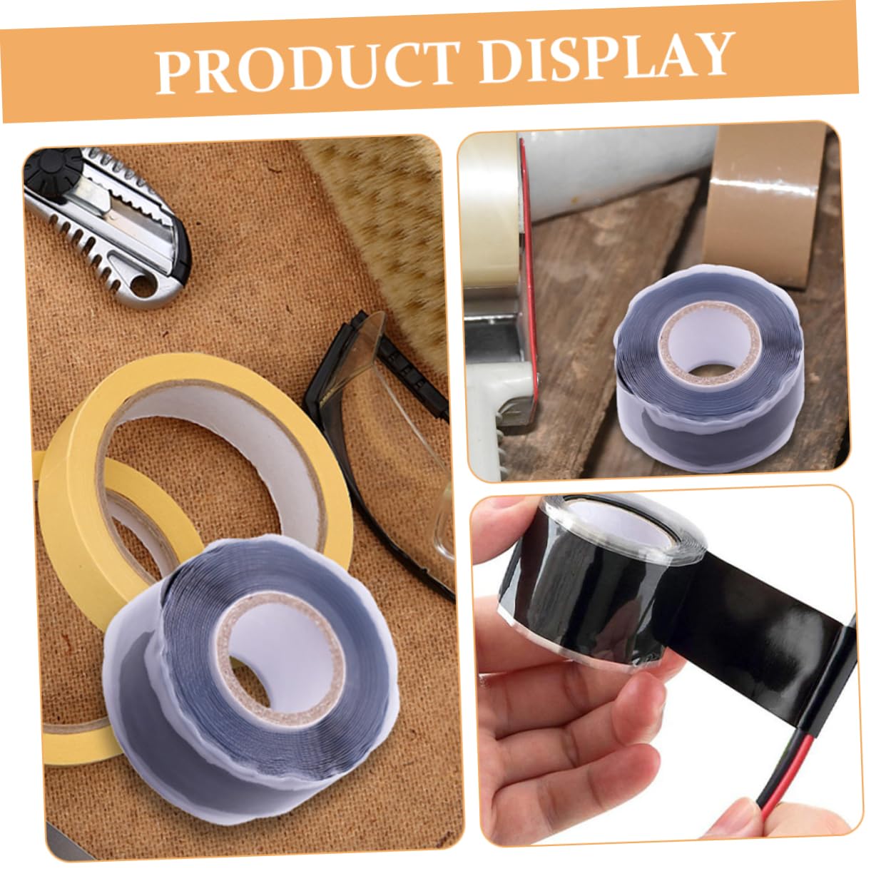 1 Roll Self Adhesive Tape Black Silicone for Leak Repair
