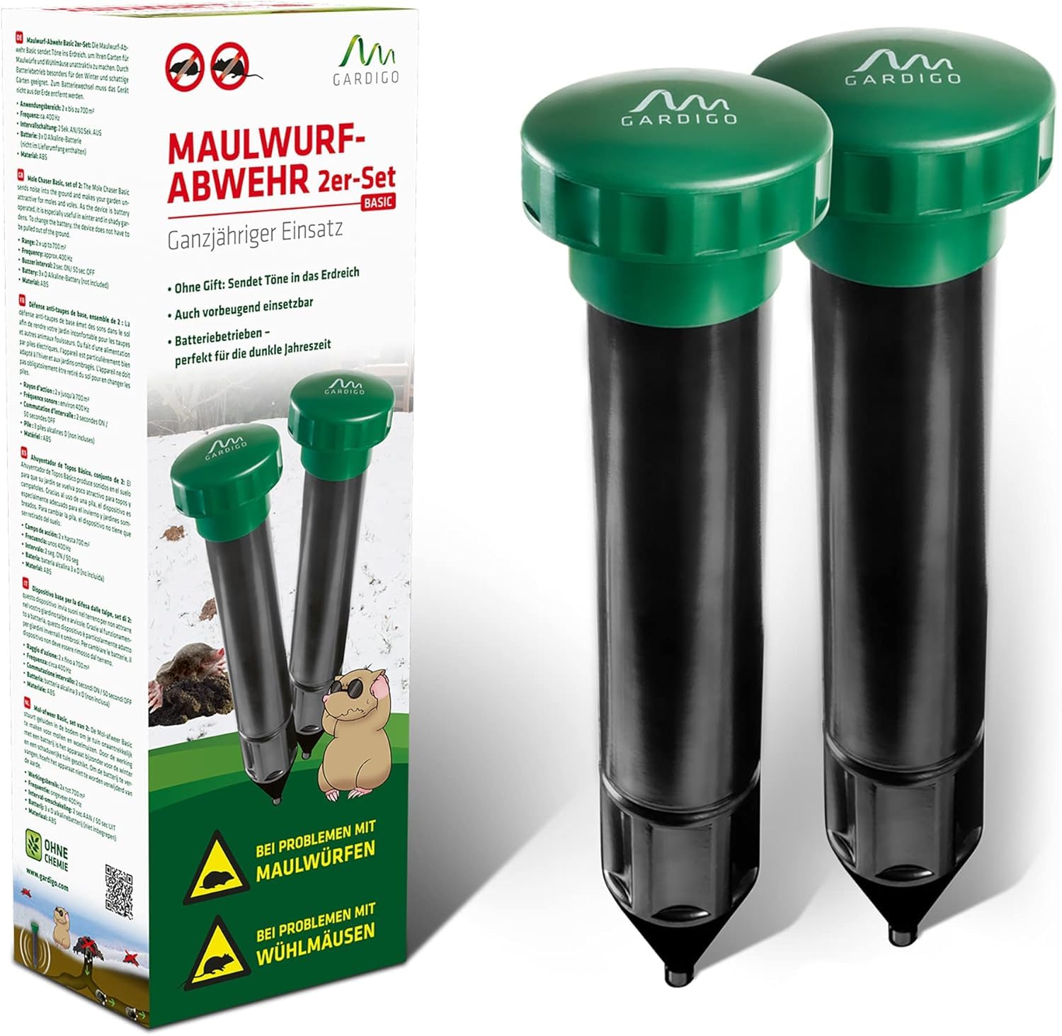 Gardigo Maulwurfschreck Ultraschall Maulwurfabwehr Wühltiervertreiber Schutz - Foto 13
