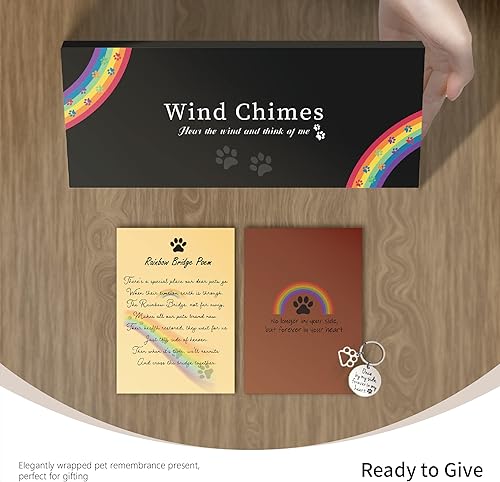 Miniatura 3 de Nipukt Regalos de condolencias para perros, campanillas de viento conmemorativas para mascotas de 32 pulgadas, regalos de condolencias por pérdida