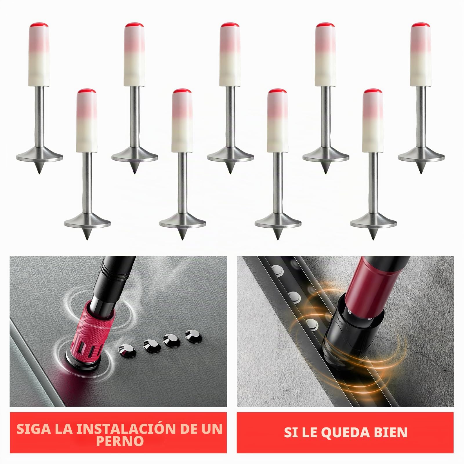 400 Clavos para Pistola de Impacto, 7,3 mm Mini Clavos para Clavadora, Clavos para Hormigón y Tejas, Compatibles con Pistola de Clavos Manual y Eléctrica （400 unidades）