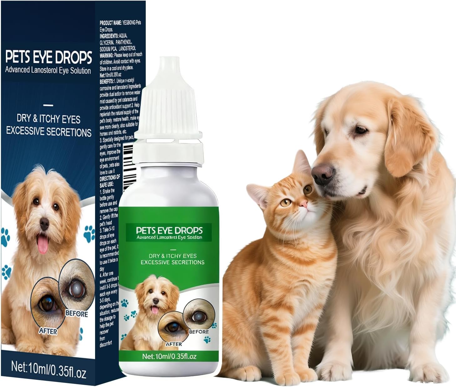 axofwgaRemoving Eye Stains, 2 * 10 ML, Superior Comfort Long, Improving Clarity – All Natural Pet Eye Health Care (Green)