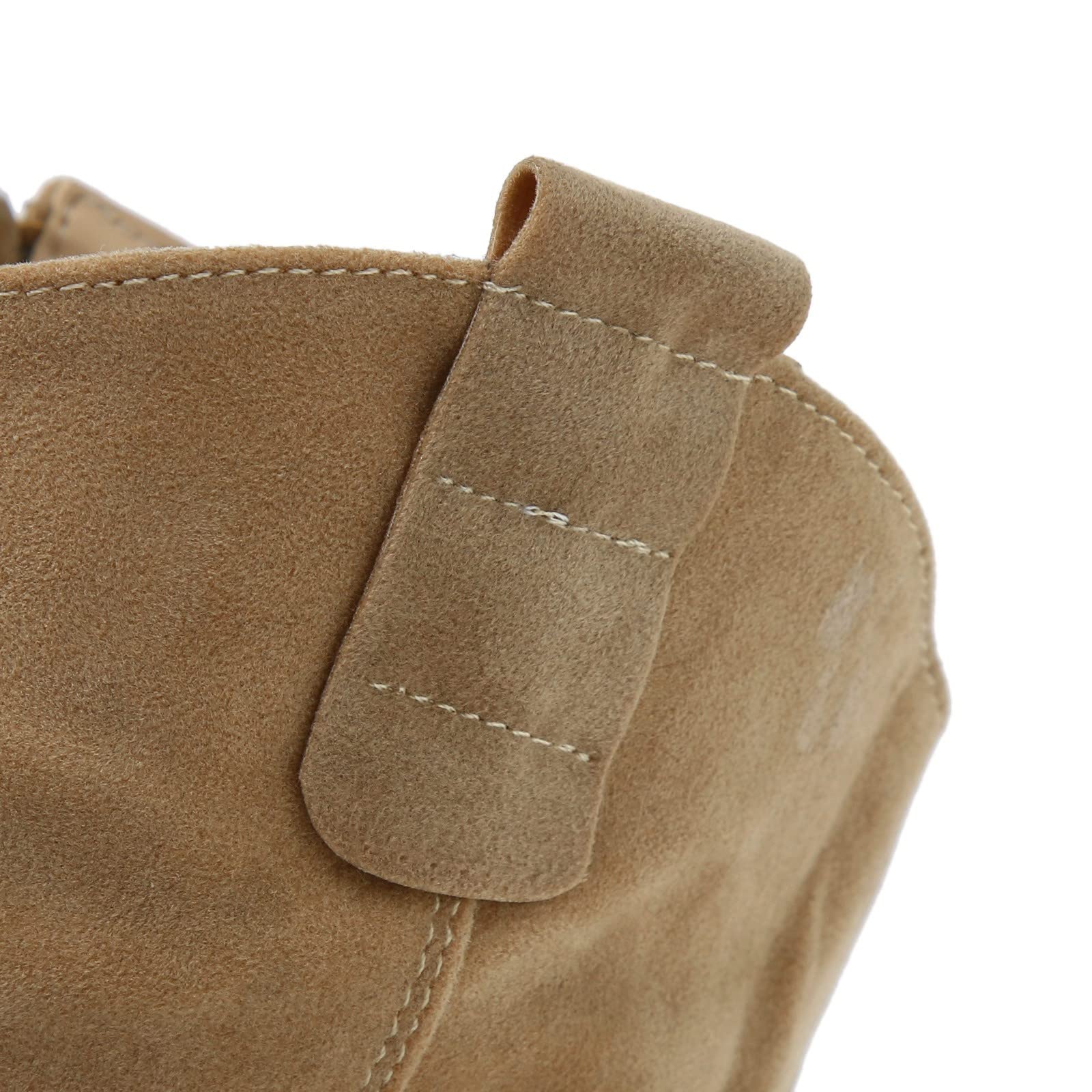Botas genéricas para mujer ante talón bloque talla grande bota slouchy plisada bota lateral cierre de cremallera bota color sólido botas elegantes y flexibles botas altas altas para mujer de gran