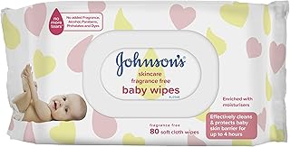 Johnson’s Skincare Fragrance Free Baby Wipes 80 Pack