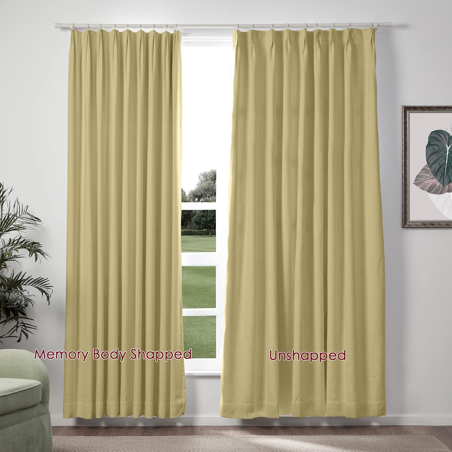 ChadMade Custom Curtain Drapery Polyester Linen Curtain, for Traverse Rod & Rod & Track, Living Room, Dining Room Drape, Drapery Panel for Bedroom Patio Door, Tallis Collection (1 Panel)