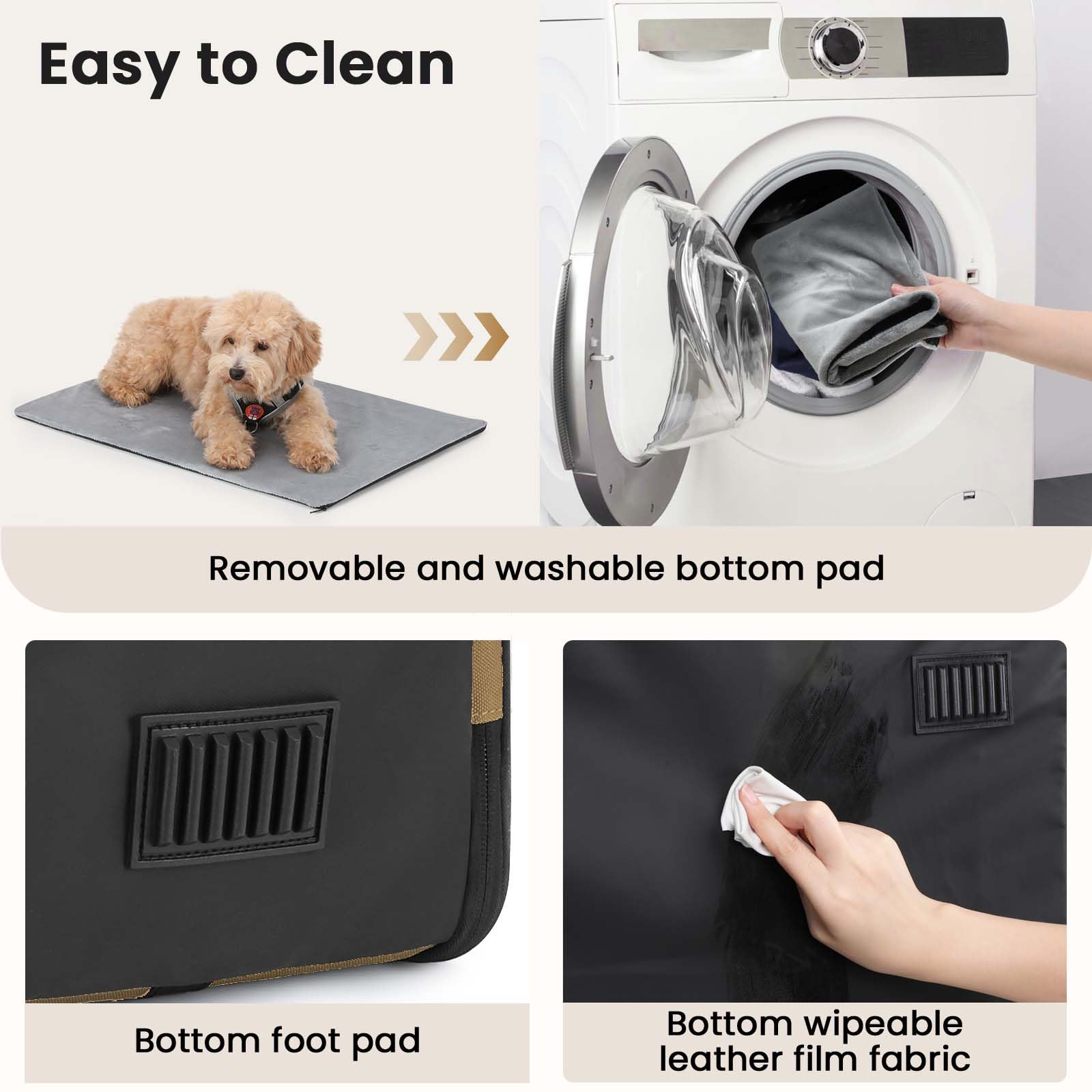 Pecute Transportin Gato Perro Plegable Jaula para Gatos Perros Casa de Gatos Perros con Cerradura y Correa de Seguridad Ajustable, Apto para Coches, Tiendas de Campaña para Mascotas, Caqui