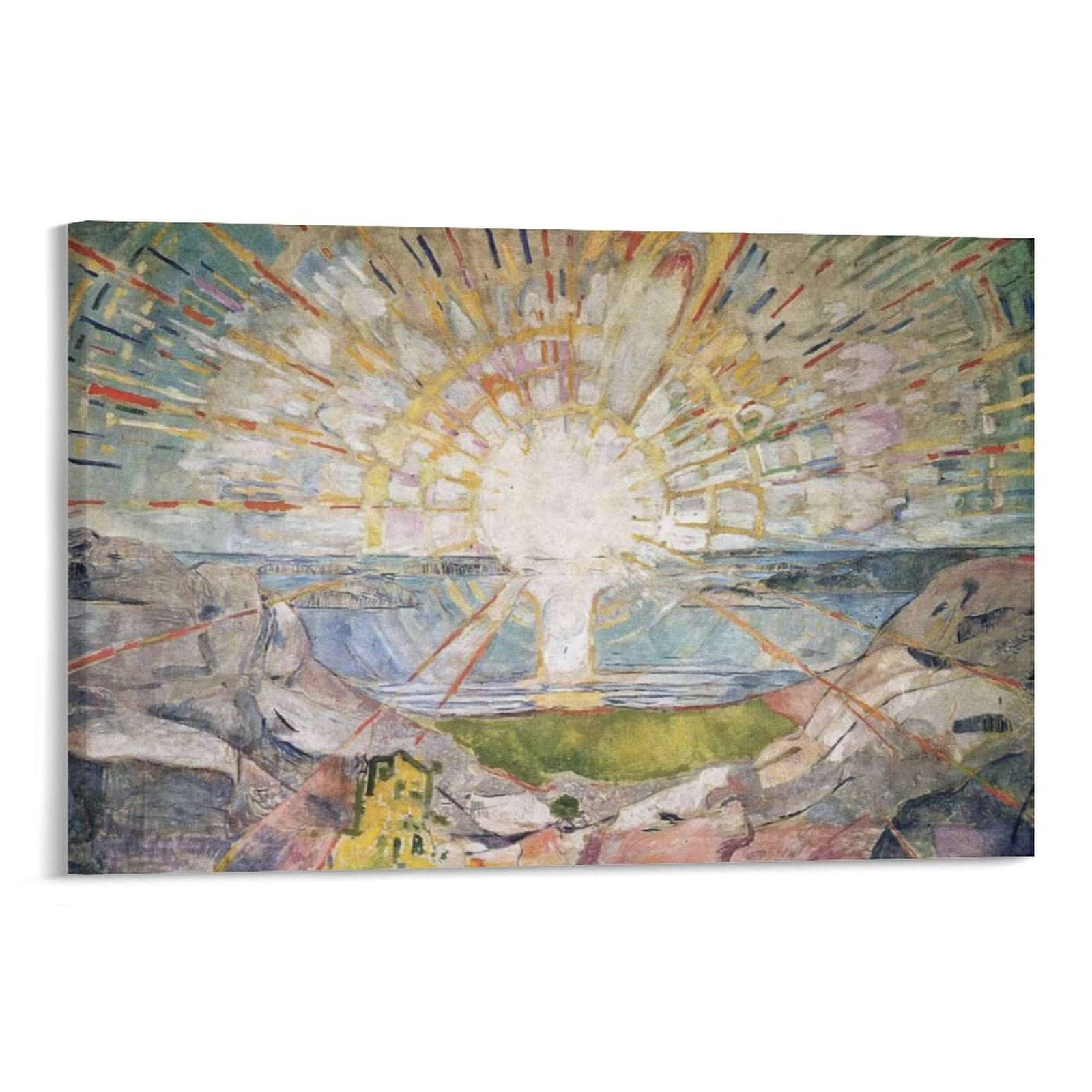 JIANGFU Norwegian Art Nouveau Painters Edvard Munch The Sun Poster Poster Cool Artworks Painting Wall Art Canvas Prints Hanging Picture Home Decor Posters Gift Idea 12x18inch(30x45cm)