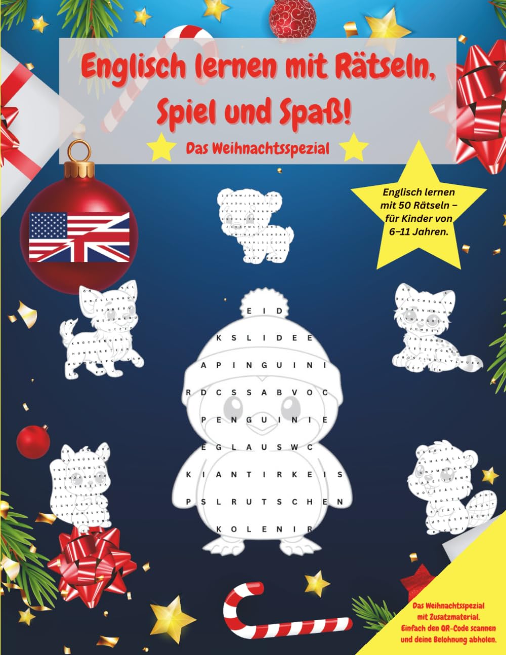 Englisch lernen mit Rätseln, Spiel und Spaß - Der Schatz der Tiere: Gehirngerechtes Englisch lernen mit 50 Rätseln – für Kinder von 6–11 Jahren - Das Weihnachtsspezial