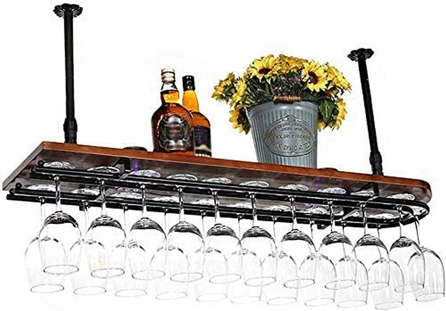 Casiers à vin suspendus en fer de style vintage pour verres
